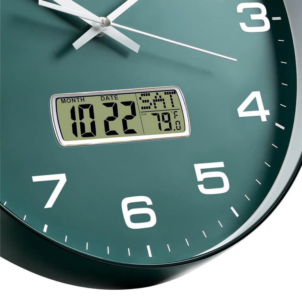 Volantis Non Ticking Silent Wall Clock with LCD Display